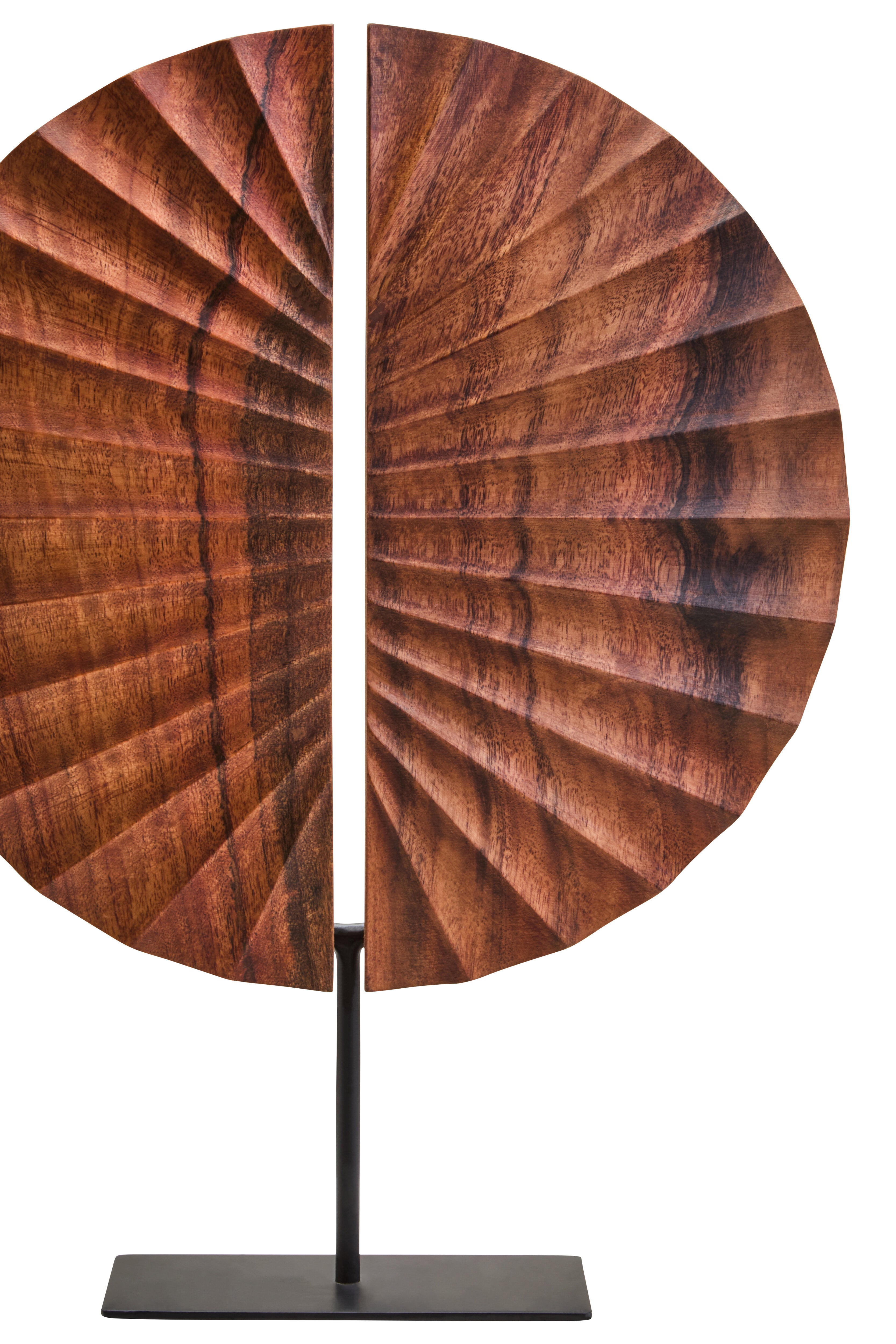 Lindos Brown Wood Sculpture With Black Base